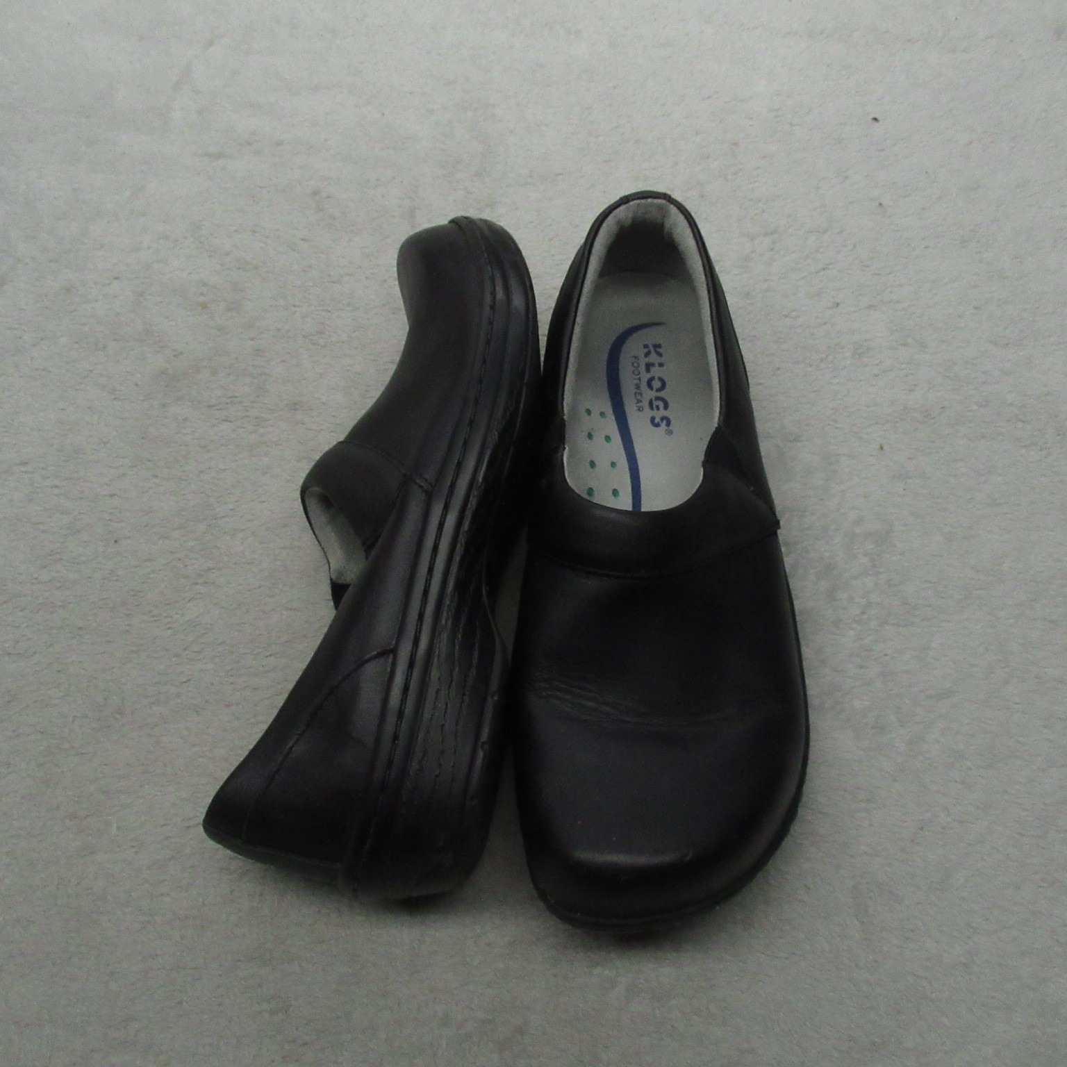 Klogs Women 11 Clogs Black Leather Slip Resistant Nursing Work Shoes